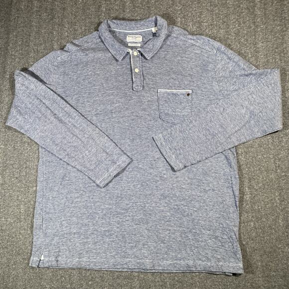 Tommy Bahama Jeans Polo Shirt Men's XL Stripe Collared LS Island Modern Fit - Picture 1 of 9
